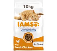 IAMS Light in Fat Complete Dry Cat Food Chicken 10kg - 30% Lower Fat Formula