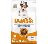 IAMS Light in Fat Complete Dry Dog Food Chicken 3kg -30% Lower Fat Formula