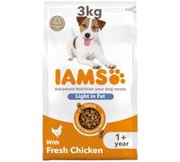 IAMS Light in Fat Complete Dry Dog Food Chicken 3kg - 30% Lower Fat Formula