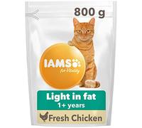 IAMS Low Fat Complete Dry Cat Food for Adult and Senior Cats with Chicken 800 g