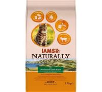 IAMS Naturally Complete Dry Cat Food for Adult 1+ Cats with Lamb and Rice 2.7 kg