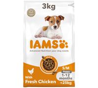 IAMS Puppy Small Medium Complete Dry Dog Food Chicken 3kg - For Healthy Growth