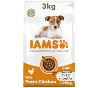 IAMS Complete Dry Dog Food for Puppy Small and Medium Breeds with Chicken 3 kg