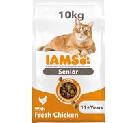 IAMS Senior 11+ Dry Cat Food Chicken 10kg - Supports Healthy Ageing