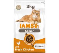 IAMS Senior 11+ Dry Cat Food Chicken 3kg - Supports Healthy Ageing