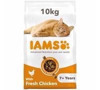 IAMS for Vitality Senior Chicken Dry Cat Food 10kg x 2