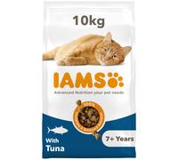 IAMS Senior Complete Dry Cat Food Tuna 10kg - Supports Heart Health