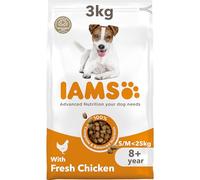 IAMS Senior Small Medium Complete Dry Dog Food Chicken 3kg - With DentalCare System