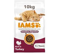 IAMS Sensitive Digestion Complete Dry Cat Food Turkey 10kg - With Prebiotics