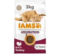 IAMS Sensitive Digestion Complete Dry Cat Food Turkey 3kg - With Prebiotics