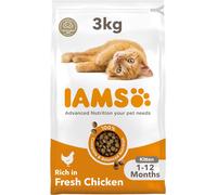 IAMS for Vitality Dry Kitten Food with Fresh Chicken, 3 kg, Packaging may vary
