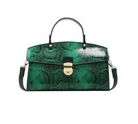 IAMUHI Women's Retro Evening Handbag Snake Pattern Top Handle Satchel Ladies Designer PU Leather Small Tote Crossbody Bag, A-green, One Size