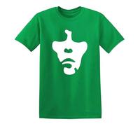 Ian Brown Face T-Shirt The Stone Roses Music Band Guitar Mens Top Tee(Irish Green,L)