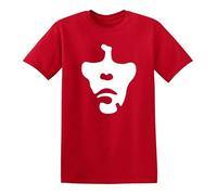Ian Brown Face T-Shirt The Stone Roses Music Band Guitar Mens Top Tee(Red,L)