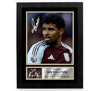 Ian Maatsen Aston Villa F.C. Poster Print - Signed Autograph Style Football Wall Art - Framed or Unframed - Gift for Fans, A4 Poster + White Frame