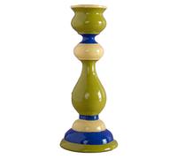 Ian Snow Apple & Blue Wooden Painted Candle Stick Holder