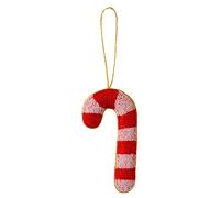 Ian Snow Candy Cane Embroidered Decoration