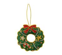 Ian Snow Christmas Wreath Embroidered Decoration
