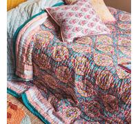 Ian Snow Floral Block Print Quilt - 220cm x 270cm