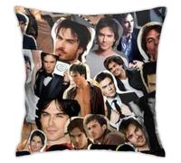 Ian-Somerhalder Throw Pillow Case Square Pillow Cover Cushion Cover For Sofa Couch Bedroom Livingroom Office Home Car Decor 18 X 18 Inch