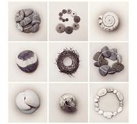 Ian Winstanley Howard Shooter "Red and White Hearts" Canvas Print, Multi-Colour, 40 x 40 cm