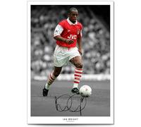 Ian Wright Arsenal Legend Signed Photo Poster A4/A3 Print Picture Display Framed Autograph Memorabilia Gift Football Fans England (B&W A3 Print Unframed)