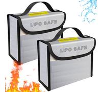 IANDAIROK 2PCS 185 * 75 * 150mm Lipo Battery Safe Bag Fireproof Charging Bag for RC Lipo Battery Pack Storage Charging Transport, Home Office Travel Lipo Safe Storage Pouch