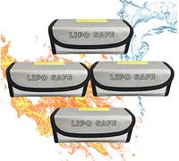 IANDAIROK 4PCS 185 * 75 * 60mm Lipo Battery Safe Bag Fireproof Charging Bag for RC Lipo Battery Pack Storage Charging Transport, Home Office Travel Lipo Safe Storage Pouch
