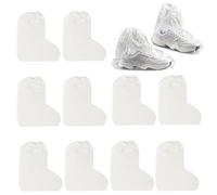 IAndhy 10 Pairs Waterproof Shoe Covers, Shoe Protector Covers, Disposable Non-Slip Plastic Boot Covers for Rain, Thickened Shoe Protectors for Men and Women