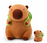 IAndhy 22 cm Brown Capybara Plush Ornament, Capybara Decor with Turtle Pillow, Soft Plush Decor for Room Display, Suitable as a birthday gift for family and friends