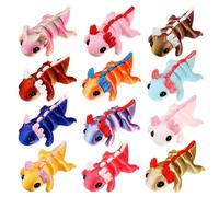 IAndhy 3D Printed Axolotl, 3D Printed Axolotl Toy, 3D Printed Animal Figures, 12-Piece Set of Articulated Collectibles for Desk Display and Sensory Stimulation