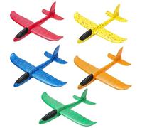 IAndhy 5 Pcs Foam Planes, Gliders for Outdoor Recreation, Smooth Flight Foam Planes, Lightweight 24cm Foam Aeroplanes in Assorted Colours