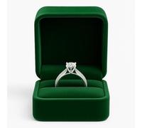 IAndhy Engagement Ring Box, Wedding Ring Box for 1 Rings for Ceremony, Ring Box Wedding Day, Box for a Ring, Green Color Storage and Display Solution