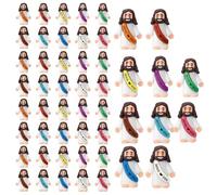 IAndhy Mini Jesus Figures, Religious Teaching Aids and Church Activity Decorations, Set of 50 Mini Figures with Assorted Colors for Sunday School and Baptism Ceremonies