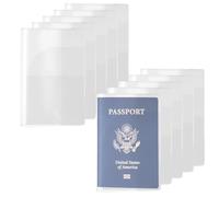 IANFAN 10 Pack Clear Passport Cover, Waterproof Passport Protector Transparent Plastic Passport Holder Vinyl ID Card Protector Travel Document Organizer