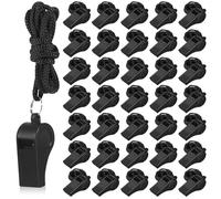 IANFAN 100 Pcs Coach Whistle with Lanyard, Plastic Emergency Whistle Bulk Loud Sound Sports Whistles for Referees Coaches Emergencies Athletes Training Outdoor Sports