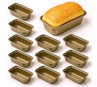 IANFAN 12 Pcs Mini Loaf Pan for Baking Bread, Non-Stick Carbon Steel Baking Bread Pan 6.1 x 3.3 x 2.1 Inches Small Banana Breads Tins for Oven Bake Small Rectangular Breads
