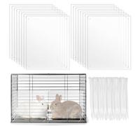 IANFAN 16 Pcs Plastic Pet Cage Liner Protection 10.2'' x 8.3'' Rabbit Cage Urine Guard Splash Clear Edge Liner Guinea Pig Side Lining Habitat Siding Bird Cage Protector from Cats