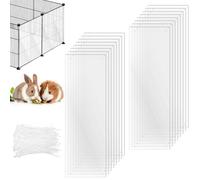 IANFAN 16Pcs Pet Cage Liner Protection, 14”×4.5” Clear Plastic Pet Cage Guard Liners Guinea Pig Cages Side Lining Cages Urine Guard for Rabbit, Guinea Pig, Hamster, Hedgehog, Chinchilla, Ferret, Bunny