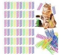 IANFAN 300 Pack Cat Spring Toy, Interactive Cat Toy Springs for Indoor Cats Colorful Plastic Springs Coil Cats Spiral Toys for Kitten Hunting Swatting Biting