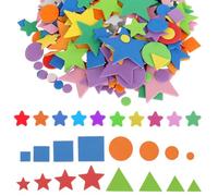 IANFAN 313 Pcs Foam Geometric Shape Stickers, Multicolor Self Adhesive Circle Square Triangle Pentagram Stickers for DIY Crafts Scrapbooking Kids School Project Party Decorations