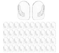 IANFAN 40 Pcs Clear Adhesive Wall Hooks for Hanging, Reusable Seamless Hooks Transparent Sticky Hook with Non Marking Sticker Acrylic Sticky Hangers for Home Kitchen Bathroom Bedroom Office