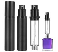 IANFAN Mini Refillable Perfume Atomizer, Portable Travel Perfume Refillable Bottle Leakproof Empty Cologne Dispenser 10ml Perfumes Spray Bottle Refill Pump Case for Traveling and Outgoing (Black)