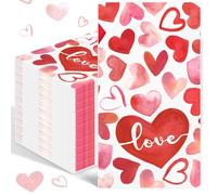 IANFEPH 100 Pcs Valentine's Day Dinner Napkins 3 Ply Disposable Bathroom Guest Hand Paper Towels Decorative Watercolor Red Heart Napkin for Wedding Birthday Anniversary Cocktail Party (Red Love)