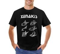 Iannis Xenakis - Architecture T-Shirt Tops Blank t Shirts Sweat Shirt t Shirts for Men Size XL Black