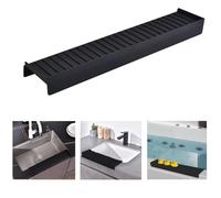 iAnomla Kitchen Sink Splash Guard, 20" 51cm Silicone Sink Edge Protector, Stainless Steel, Granite, Quartz Countertop Protector, Sponge Holder Bathtub Splash Guard, Odor Free, Black
