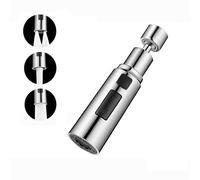 iAnomla Kitchen Tap Spray Head, 360° Swivel Spout, FM22 M24 Kitchen Sink Tap, Tap Faucet Attachment Spray with 3 Mode, Replacement Tap Bubbler Head Aerator, Tap Adapter Accessories, Chrome, G1/2