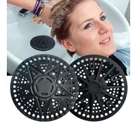 iAnomla Shower Drain Hair Catcher, Upgraded 2Pack Premium Silicone Drain Protector & Shower Drain Cover for Regular Floor Drains of Shower Room, Bathroom, Tub, Sink, (Black+Black)