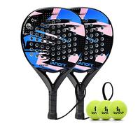 ianoni Padel Racket Carbon Fiber Surface with EVA Memory Flex Foam Core Paddle Tennis Racquets (8100-Blue)