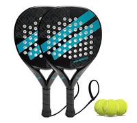 ianoni Padel Racket Carbon Fiber Surface with EVA Memory Flex Foam Core Paddle Tennis Racquets (8200-Blue)